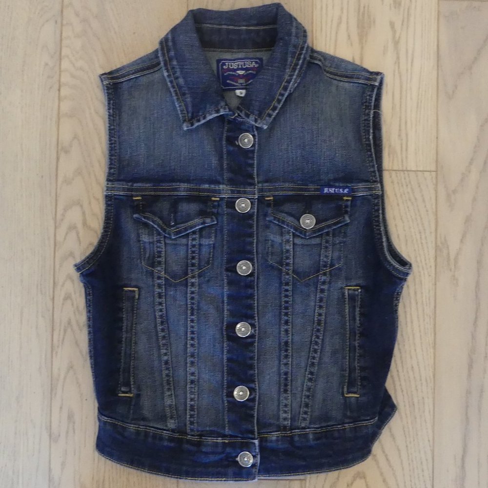 Just USA Vintage Navy Blue Small Denim Vest